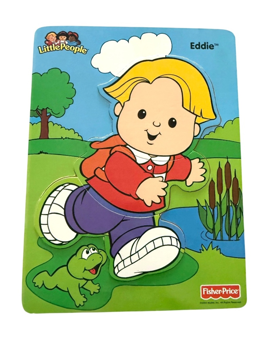 Vintage Fisher-Price Little People Eddie Wooden Puzzle